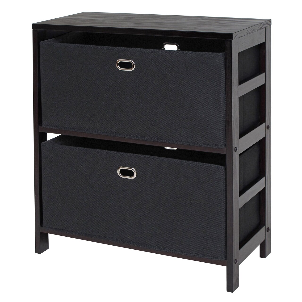 Contemporary Home Living 29" Black Contemporary Storage Shelf with Baskets